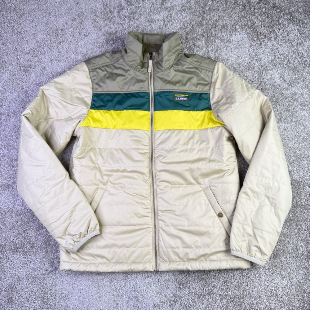 LL Bean Mountain Classic Puffer Jacket Men's Size M Reg Dark Mushroom Sandstone